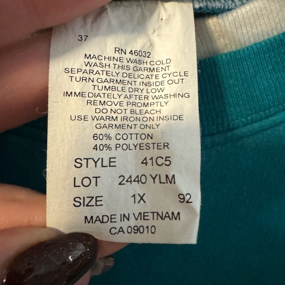 VTG Winter Themed Embroidered Gazebo Garden Grannycore Oversized Sweatshirt 1X - Picture 3 of 11